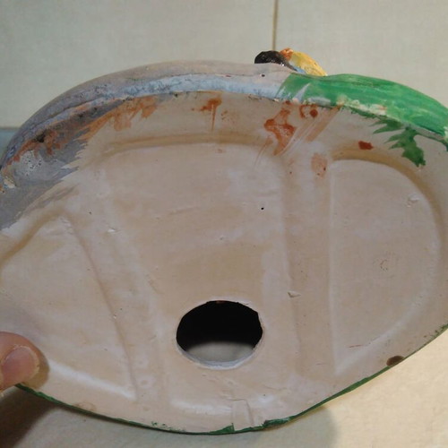 Ceramic Easter Tree House with Rabbits collectible, used