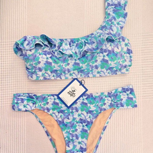 Bikini Vinge Project Evilena One Shoulder new, size L, purple and turquoise