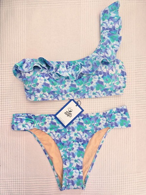 Bikini Vinge Project Evilena One Shoulder new, size L, purple and turquoise