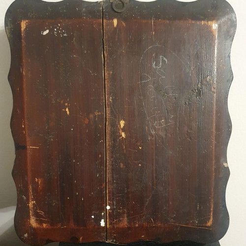 Old Russian Jesus Icon used in wooden frame with glass