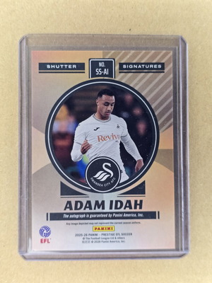 Adam Idah Shutter Signatures Au #SS-AI Panini Prestige EFL card