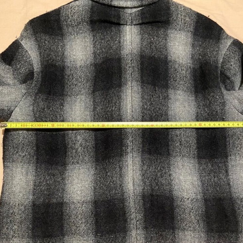 Mandeco Zara coat used black grey checkered wool oversized XS