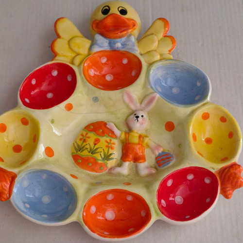 Ceramic Easter platter used