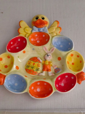 Ceramic Easter platter used