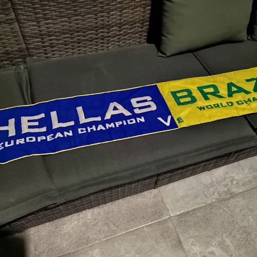 Collectible Greece vs Brazil Matchday Scarf 16/06/2005 Confederations Cup like new