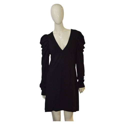 French Connection black dress with long sleeves and V neckline size 12 used