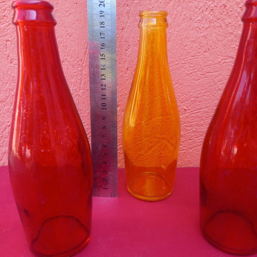 Colored glass bottles