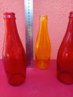 Colored glass bottles