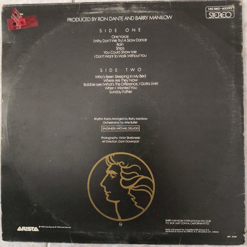 Barry Manilow One Voice vinyl record used, visibly worn sleeve
