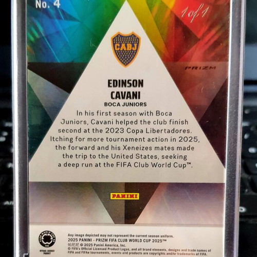 Panini Fifa Prizm Club World Cup 2025 Edinson Cavani card like new