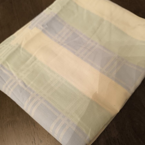 Set of 7 checkered napkins, blue green yellow