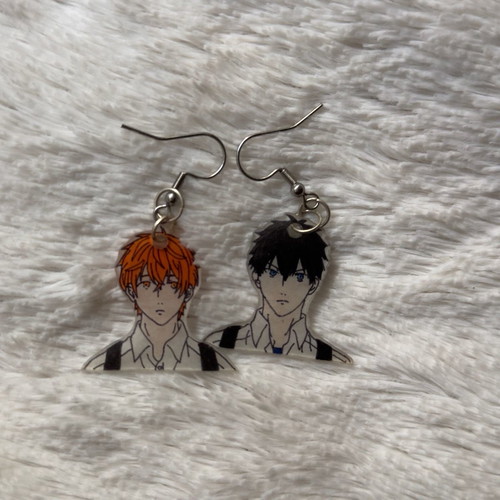 Given earrings used, handmade anime characters