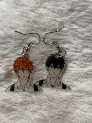 Given earrings used, handmade anime characters