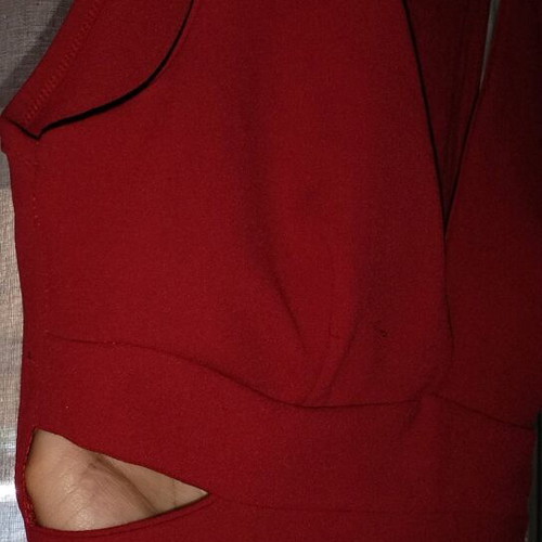 Evening top like new, red with side details