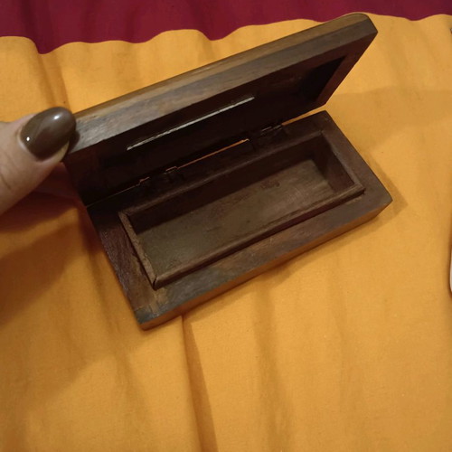 Wooden jewelry box small used, handmade