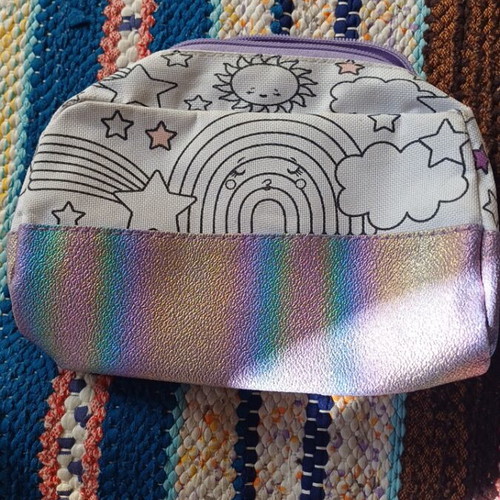 Flying Tiger pencil case like new with rainbow and sun designs