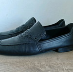 Emporio Armani leather loafers used, size 44.5, black