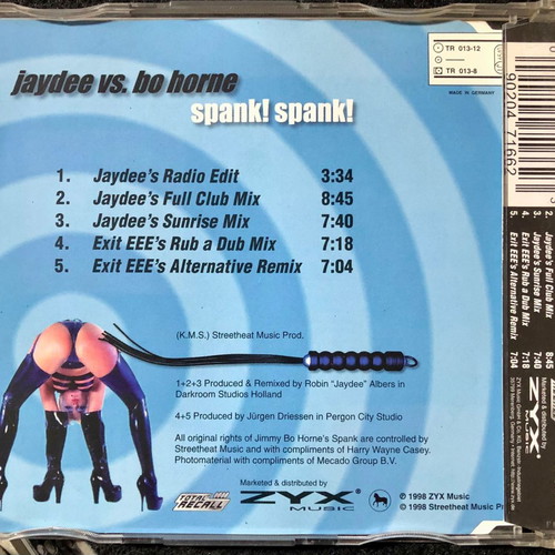 Jaydee vs. Bo Horne Spank! Spank! CD used, electronic