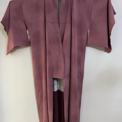 Kimono made of Japanese silk and cotton used, green