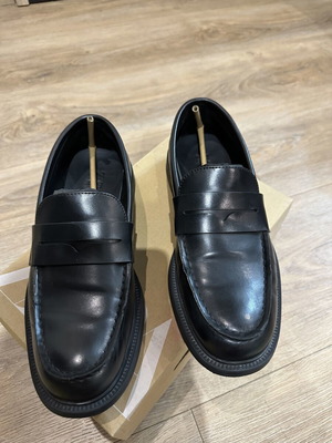 Zara men's shoes size 40, black loafers