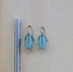 Earrings with blue oval used