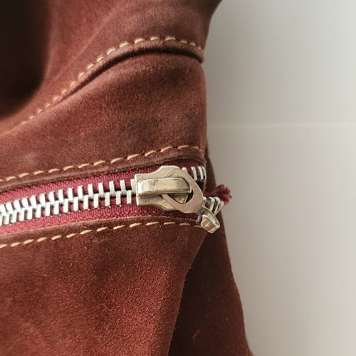 Thiros vintage suede leather backpack like new, brown and red