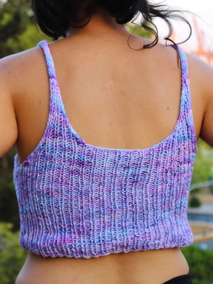 Handmade tank top new, hand-dyed, pink and purple