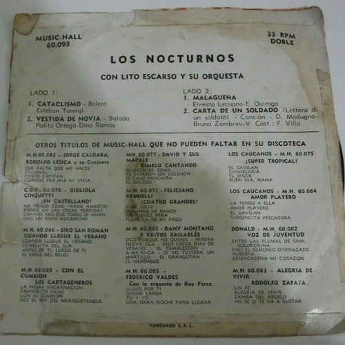 Los Nocturnos Vestida De Novia 7" 45 EP vinyl used, pop