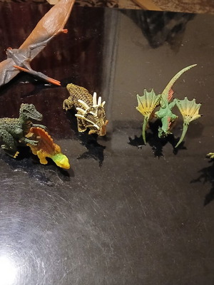 Dinosaur and dragon figures set of 6 used