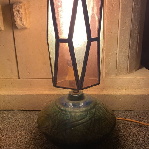 Vintage Celtic pottery lamp base used