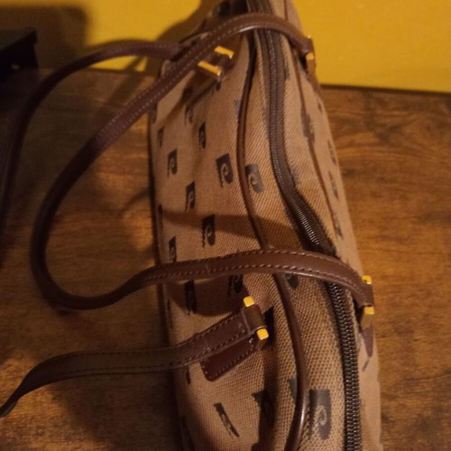 Pierre Cardin bag 2002, genuine leather and fabric, new