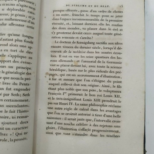 Philosophy Book Examen Philosophique sur le Beau et le Sublime 1823