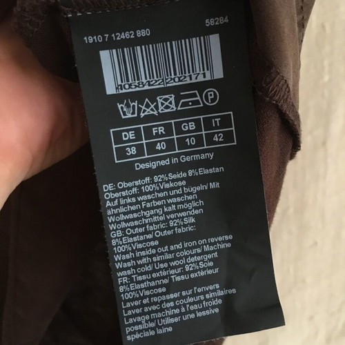 Silk top M like new, Hallhuber Donna, cool brown