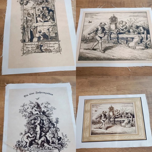 Engravings on Fabric by Ludwig Richter, set of 13, new