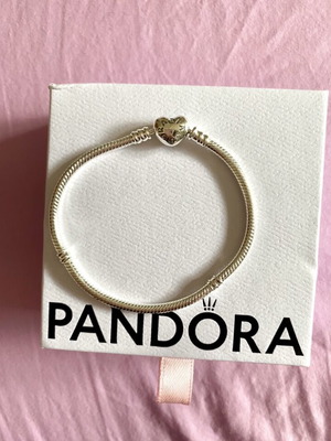 Pandora silver bracelet with heart clasp
