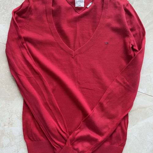 Tommy Hilfiger women's sweater used, medium, red