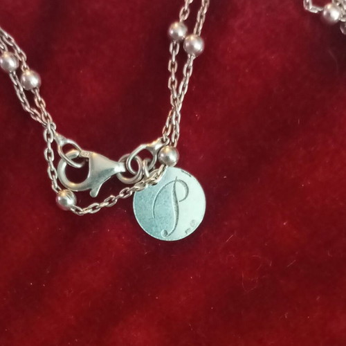 Silver necklace 925 with beads La Vie Est Belle like new, 68cm