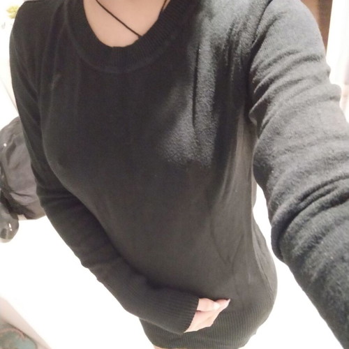 Black woolen blouse dress like new