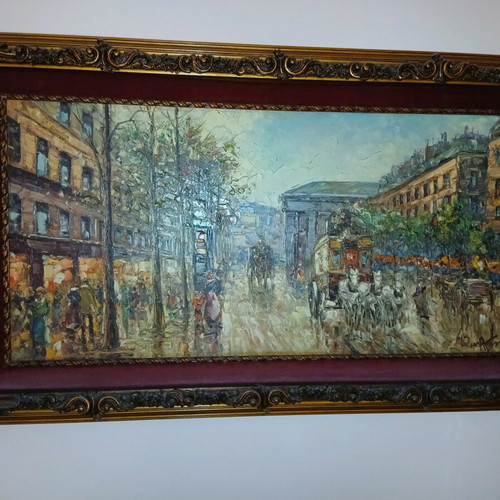 Embossed painting like new, signed by unknown artist
