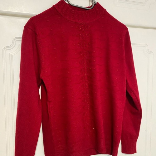 Red pullover turtleneck with details