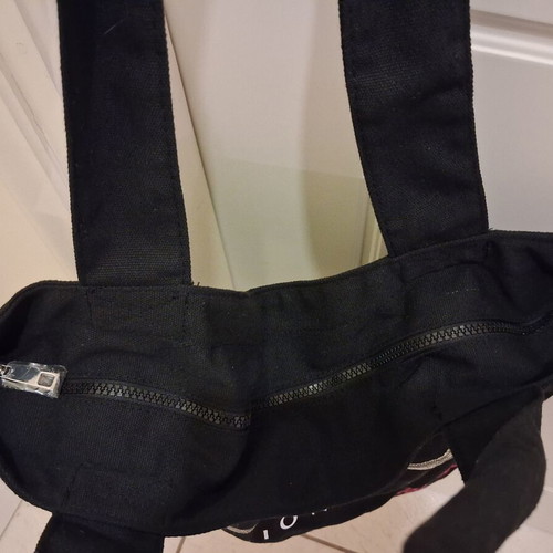 NYX black canvas tote bag with silver sequins