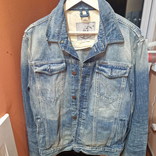 Jean jacket Heritage men's like new, size Large, gray