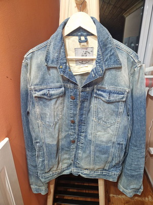 Jean jacket Heritage men's like new, size Large, gray
