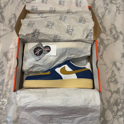 Nike Air Force 1 x Undefeated Ανδρικά αθλητικά παπούτσια κίτρινο και μπλε κατόπιν παραγγελίας