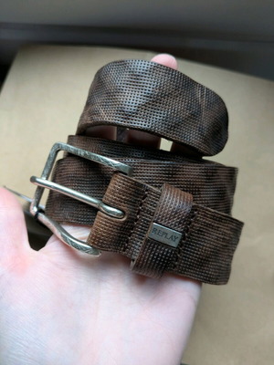 Replay men's leather belt brown new, size 90cm