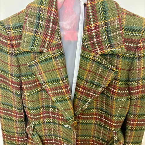 London 100% wool coat like new, brown and green, size S