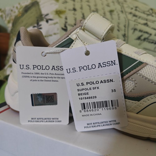 U.S. Polo Assn. Supole 5FX sneakers size 35 new, multicolor green