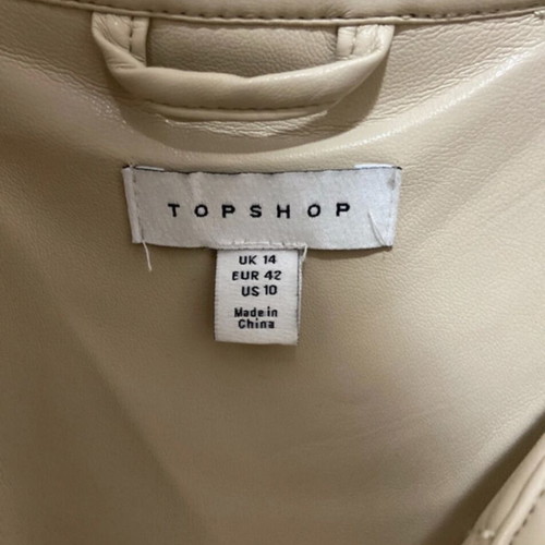 Topshop leather jacket cream size L/XL new