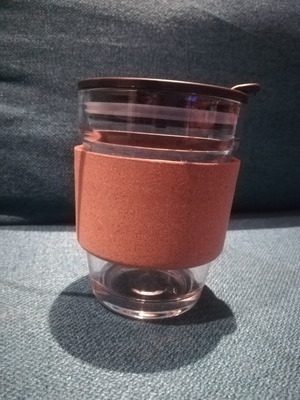 Κούπα με καπάκι και χοντρό γυαλί καινούργιο