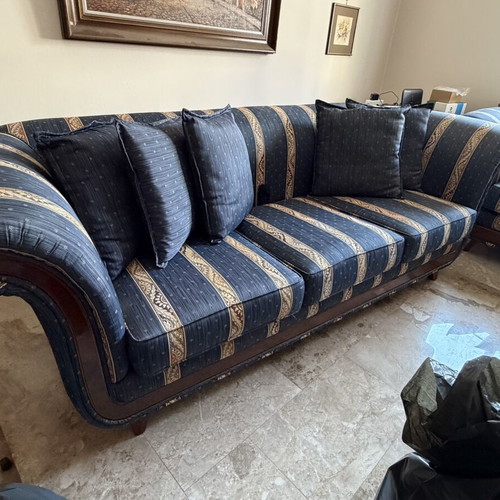 Neoclassical style living room sofa set, three-seater and two-seater